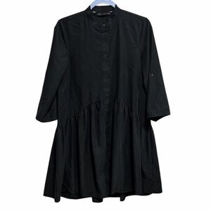 Zara Black Tiered Button Front Babydoll Dress Size XS